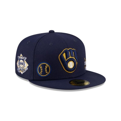 Milwaukee Brewers Gorra | New Era MLB Multi 59fifty Fitted Cap Mexico - Azules